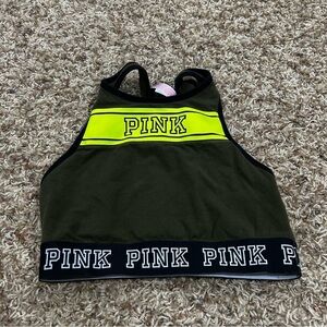 PINK By Victorias Secret Size Small Haute Court Crop - Green